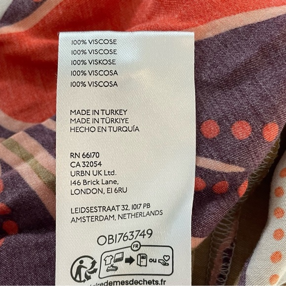 Anthropologie brown and orange floral print midi dress 20955 - Picture 14 of 15